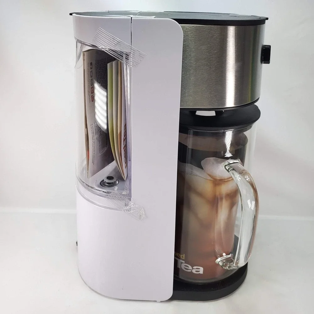 Capresso Iced Tea Maker White Silver 624.02 80oz Glass Pitcher NEW NO BOX